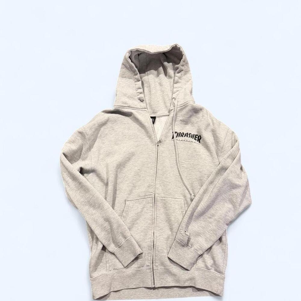 Thrasher Magazine Distressed Zip-Up Hoodie – Men’s Large